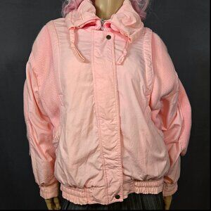Vintage 80s Pastel Pink Puffer Ski Jacket Coat size M Fairy Harajuku Kawaiii